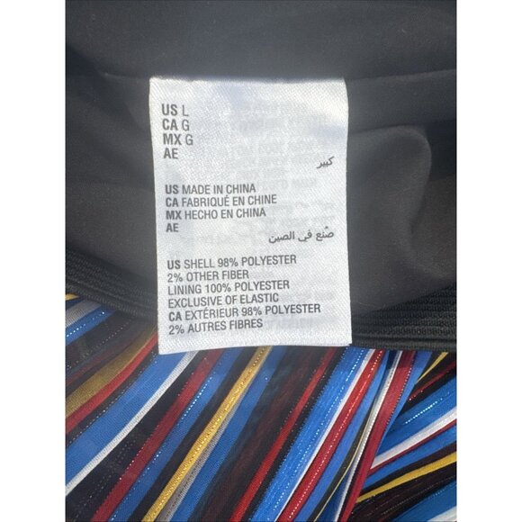 I.N.C International Concepts Colorful Pleated Striped Midi Skirt Size L - Picture 6 of 9